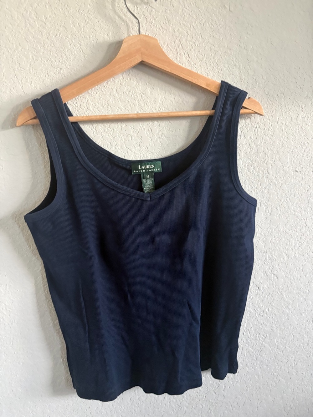 Lauren Ralph Lauren Navy Ribbed Tank Top